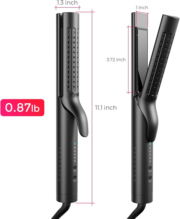 2-in-1 curling iron, 1.25-inch size, suitable for both long and short hair, dual voltage design